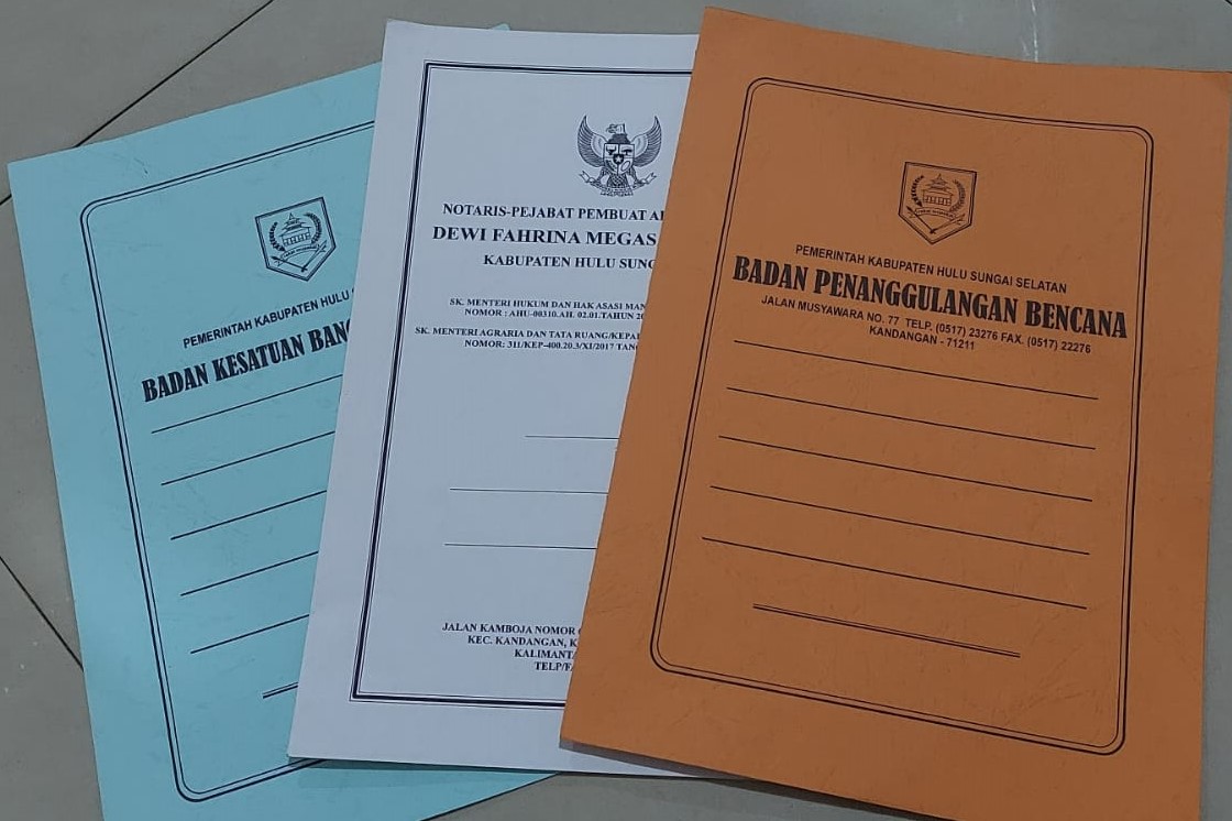 cetak map kertas buffalo pakai telinga