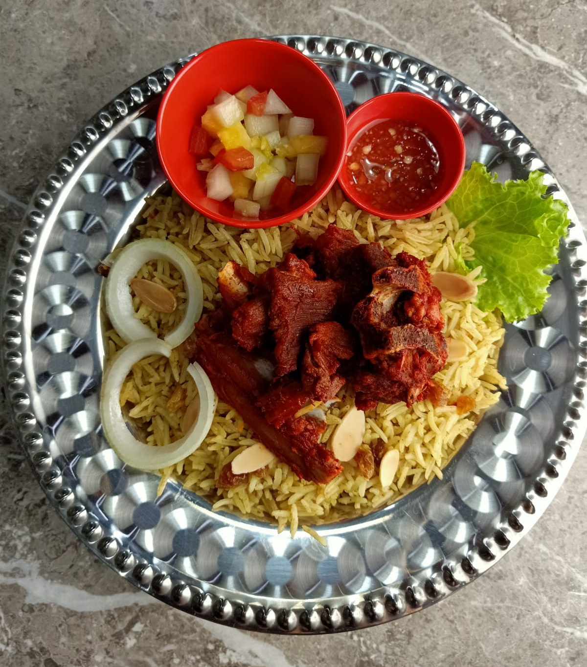 Nasi Mandi Beras Arab Lauk Kambing (Piring/Kotak)