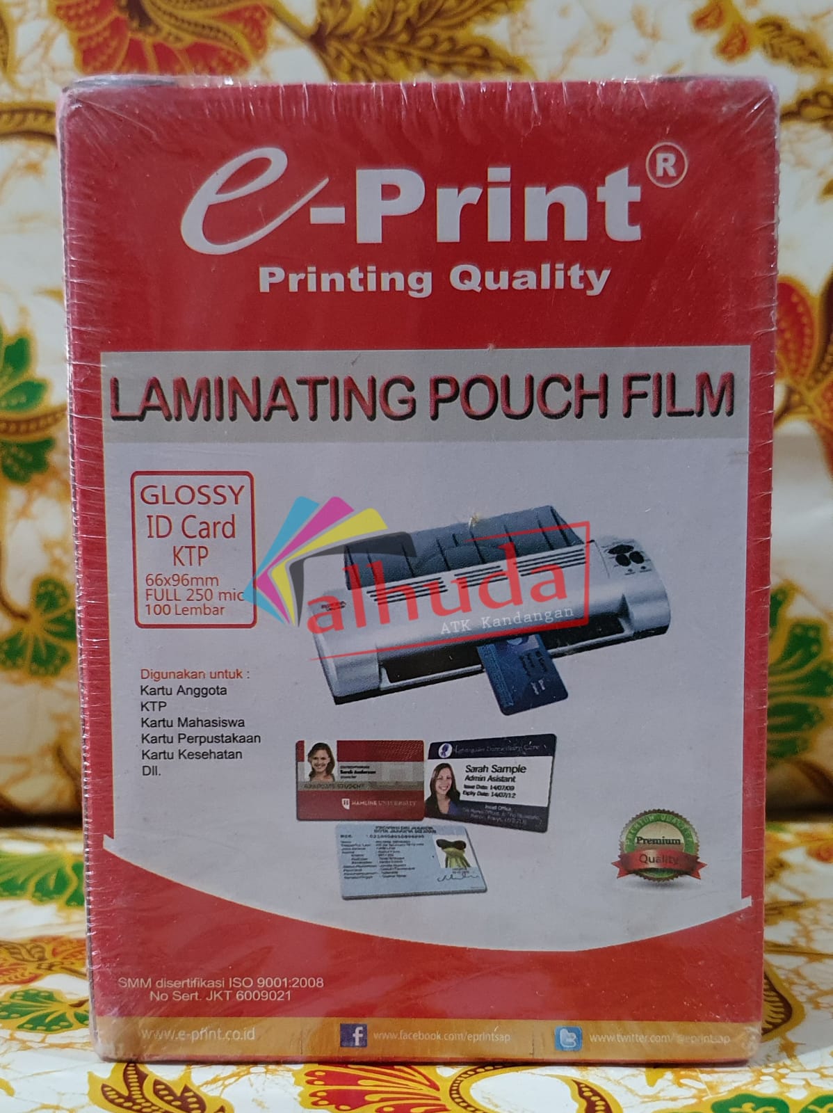 PLASTIK LAMINATING E-PRINT KTP TEBAL