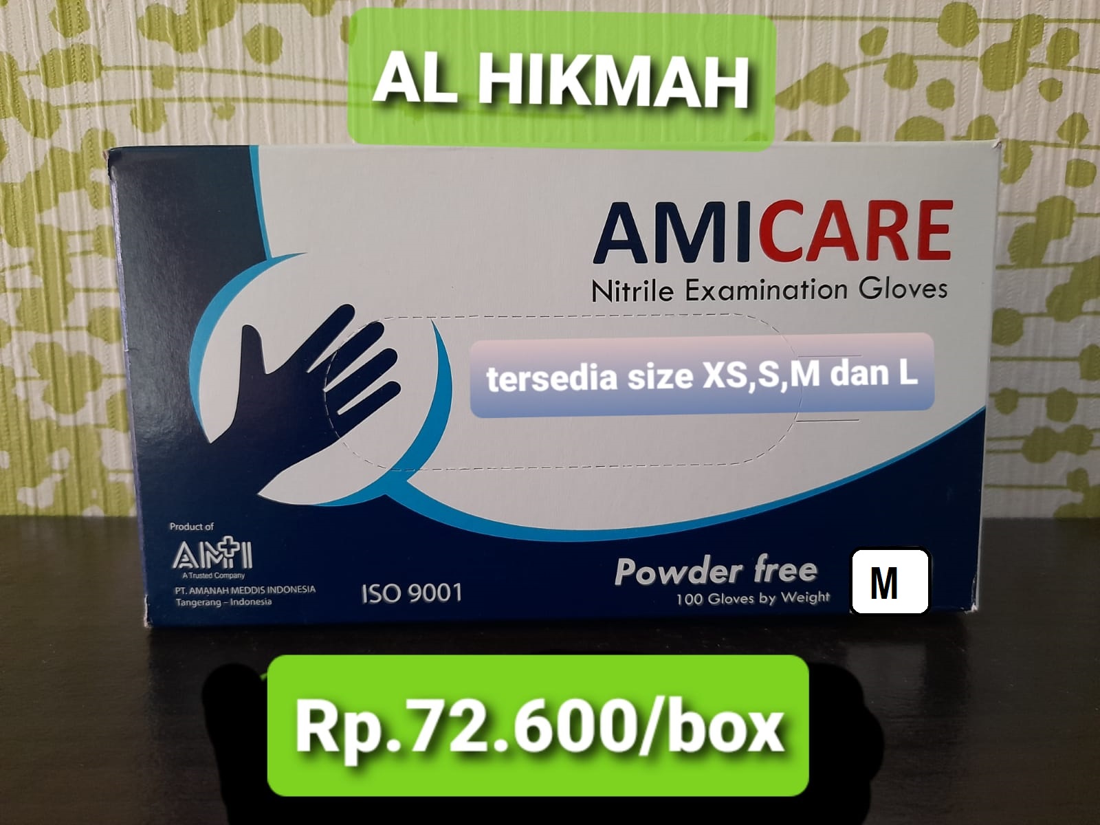 Nitrile  Examination Gloves (Powder Free) M / Sarung Tangan Pemeriksaan (Tanpa Bubuk) M