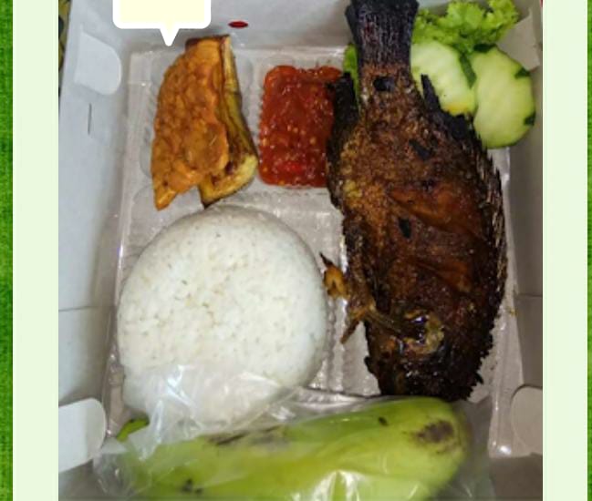 Nasi Box Nila Goreng Lalapan ( Isi : Nasi + Nila goreng + Lalapan + Tahu Tempe + Sambal )