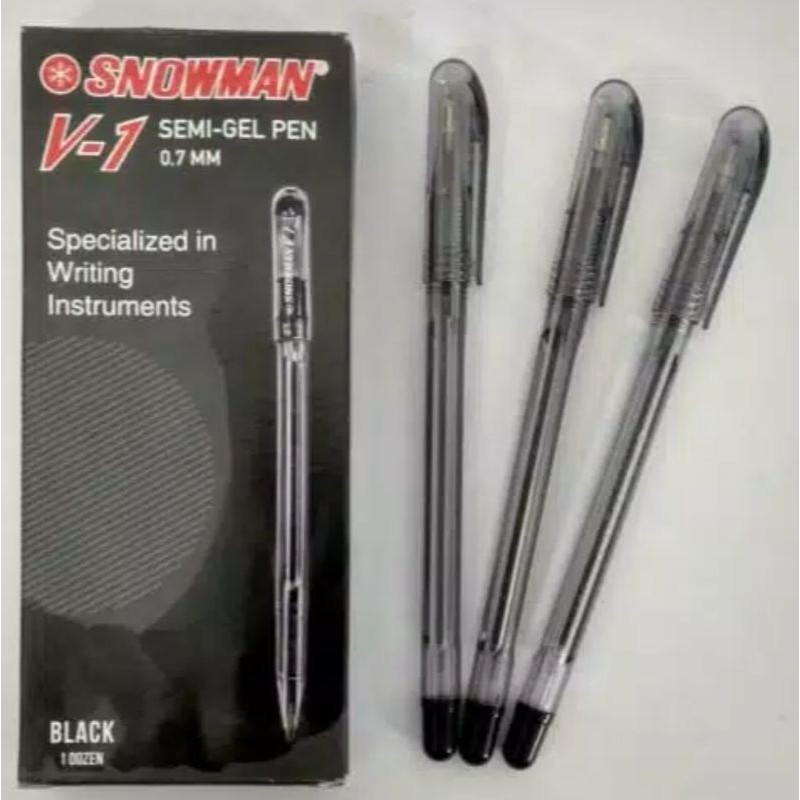 Pen Snowman V1 Hitam ( Satuan )