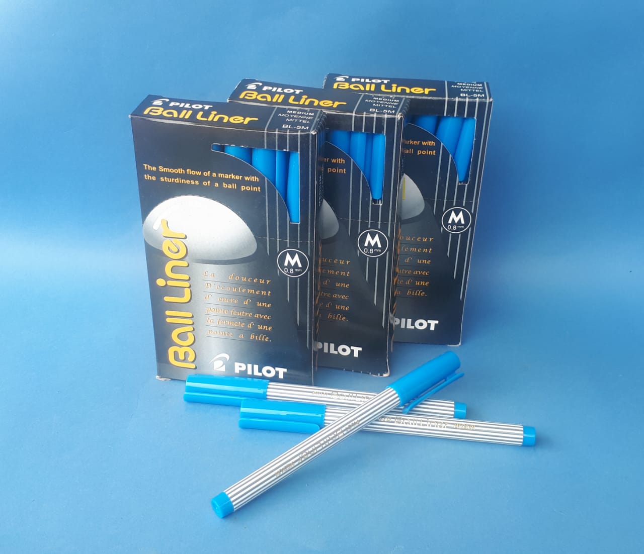 PEN PILOT BALL LINER 0.8 MM BIRU