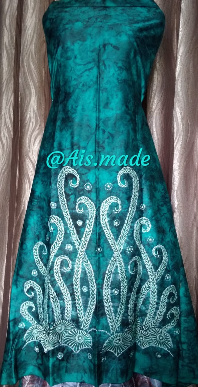 Kain Sasirangan katun satin Bordir Motif Standar