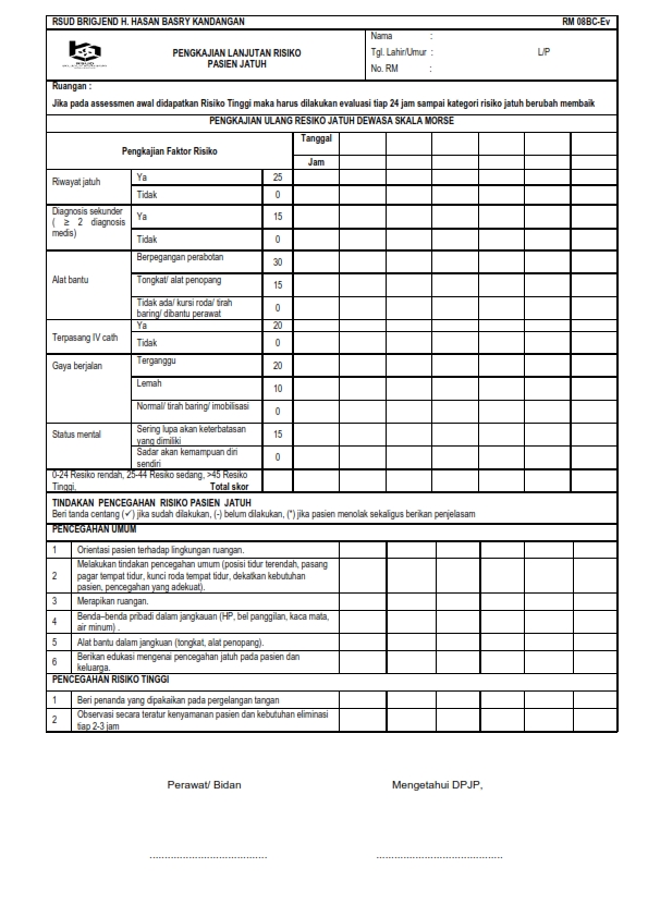 RM 08 BC Bolak Balik (FORMULIR REKAM MEDIS RSUD BRIGJEND HASAN BASRY KANDANGAN)