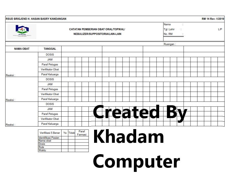 RM 14 (FORMULIR REKAM MEDIS RSUD BRIGJEND HASAN BASRY KANDANGAN)