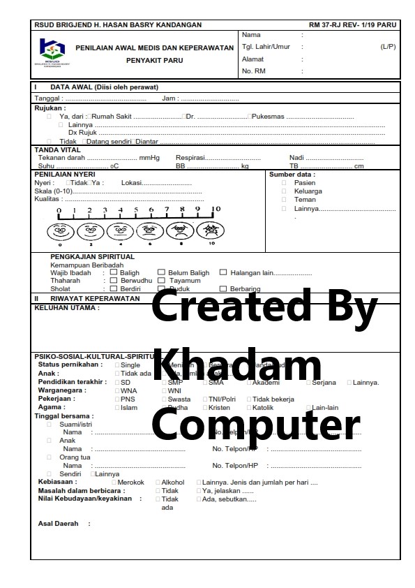 RM 37 Paru Bolak Balik (FORMULIR REKAM MEDIS RSUD BRIGJEND HASAN BASRY KANDANGAN)