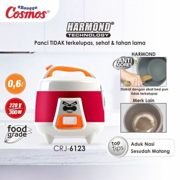 ￼Cosmos Rice Cooker Harmond CRJ-6123 - 0.6L