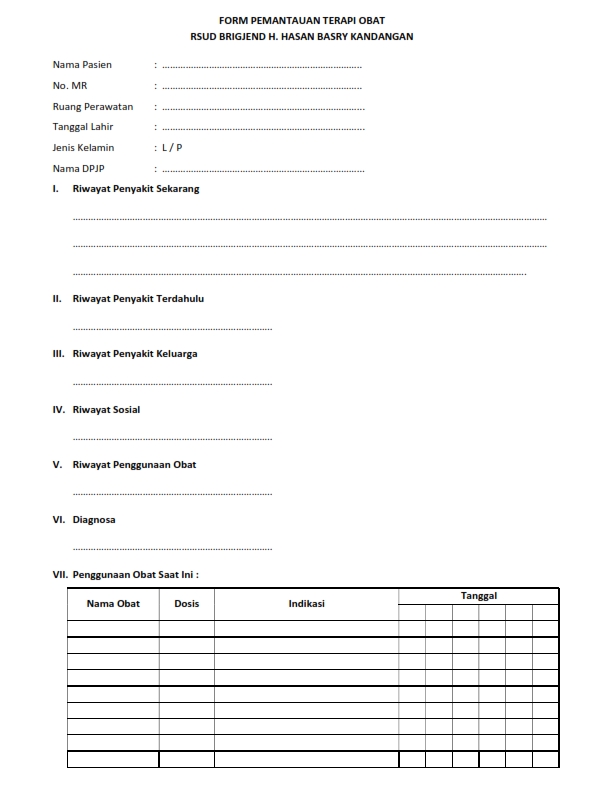 Formulir Pemantauan Terapi Obat bolak-balik