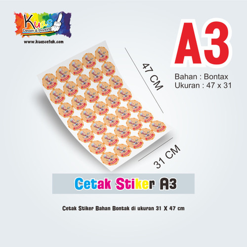 CETAK STIKER A3+ BONTAX