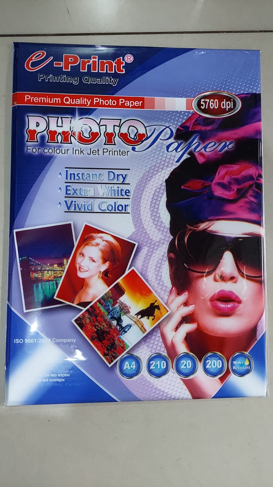 kertas foto e-print blue photo  210gsm