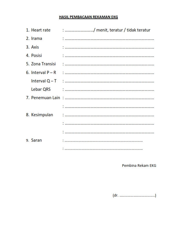 Lembar Rekaman EKG Bolak Balik