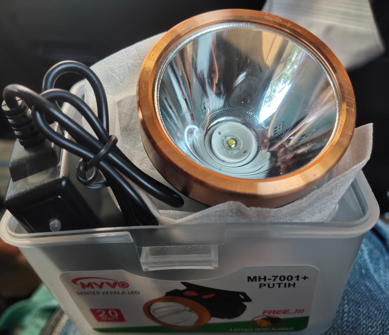 Myvo Senter Kepala LED Cahaya Putih 7001 + Terang dan Berkualitas