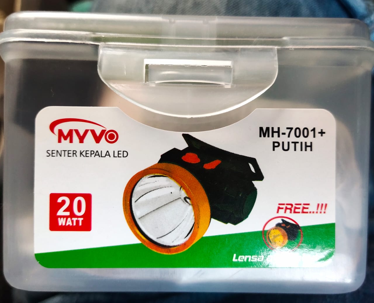 Myvo Senter Kepala LED Cahaya Putih 7001 + Terang dan Berkualitas