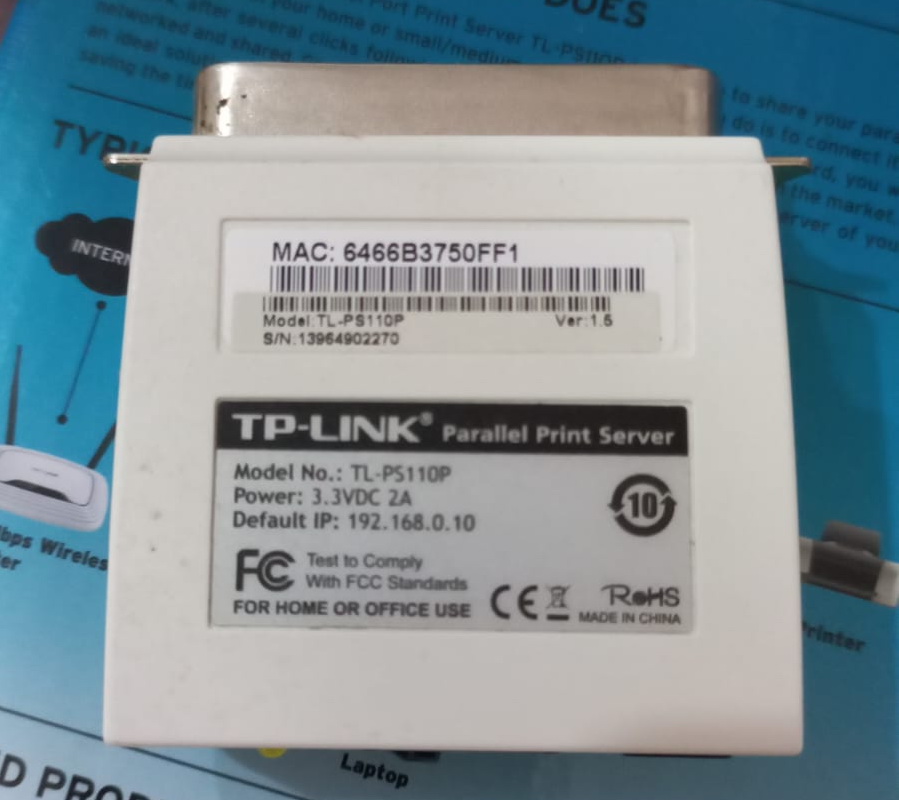 TP-Link Single Parallel Port Fast Ethernet Print Server TL-PS110P