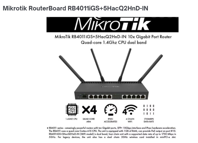 ROUTHER MIKROTIK RB4011IGS ( SUPPORT WIFI )