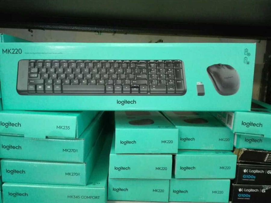 Keyboard Mouse Wireless Logitech MK220 - Hitam