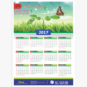 kalender dinding 1 lembar untuk 2500 cetakn + PAJAK