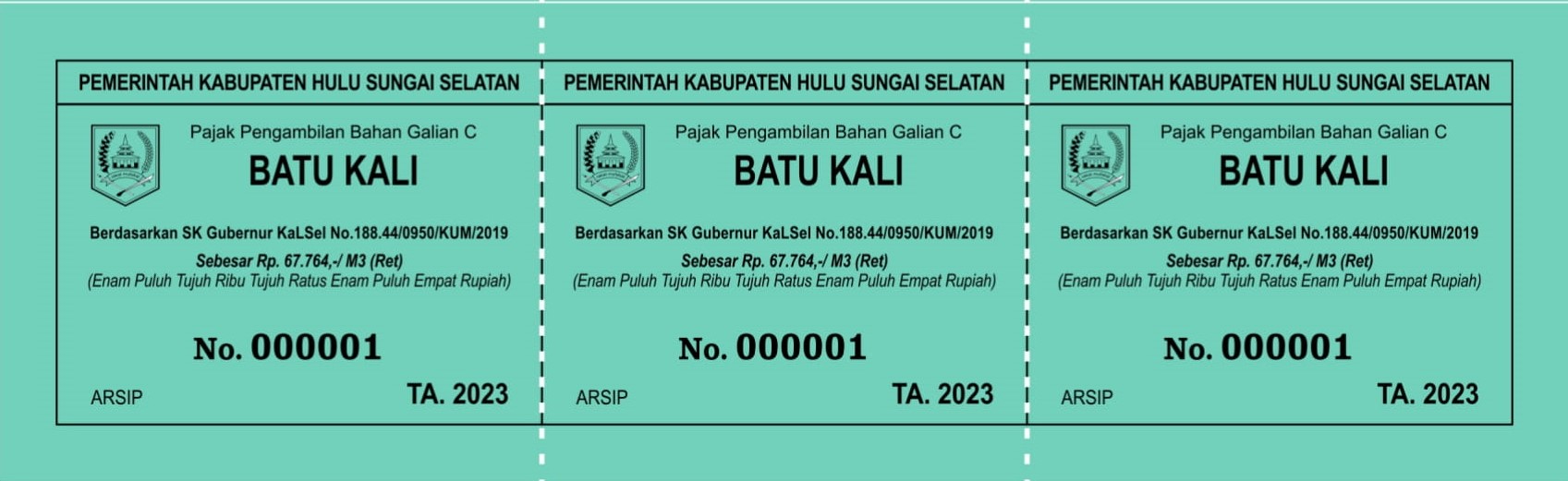 Karcis Pajak Batu Kali