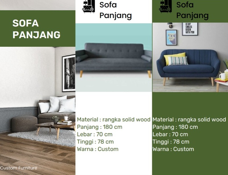 SOFA PANJANG/ DOBLE COSTUM "MODERN FURNITUR" (UNTUK KANTOR, PERPUSTAKAAN, HOTEL, RUMAH TANGGA)