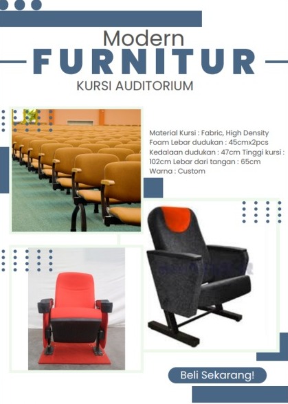 KURSI TEATER SINGGLE/AUDITORIUM COSTUM "MODERN FURNITUR" (UNTUK KANTOR, PERPUSTAKAAN, HOTEL)