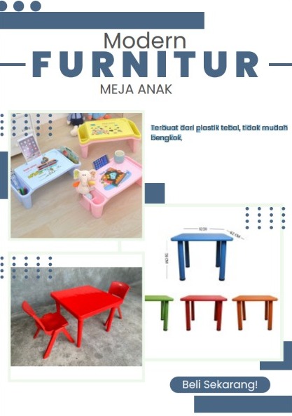 MEJA ANAK "MODERN FURNITUR" (UNTUK KANTOR, PERPUSTAKAAN, HOTEL, RUMAH TANGGA)