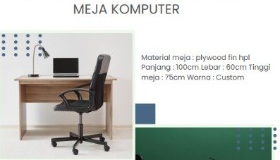 MEJA KOMPUTER COSTUM "MODERN FURNITUR" (UNTUK KANTOR, PERPUSTAKAAN, HOTEL, RUMAH TANGGA)