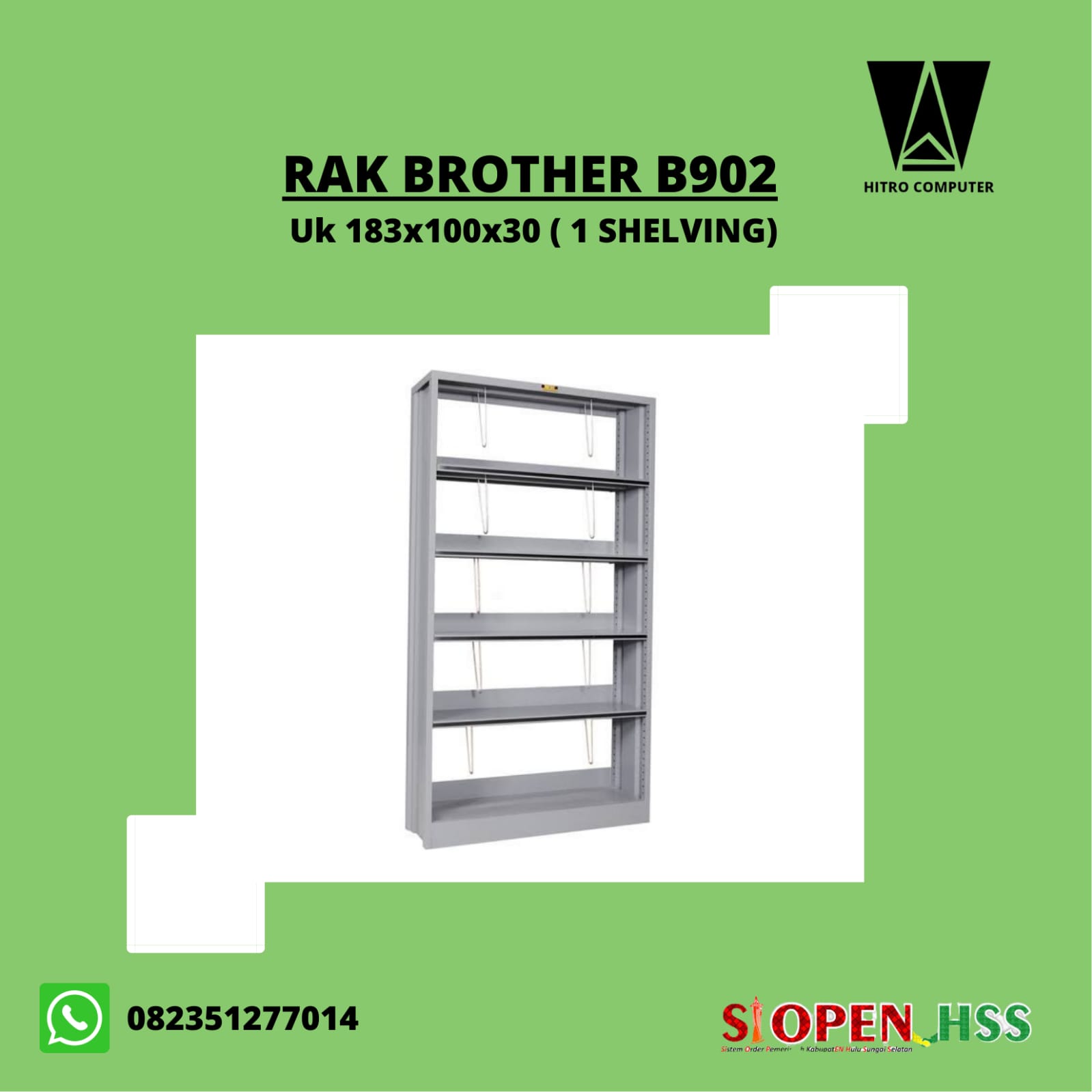 RAK BESI BROTHER B902  UKURAN 183X100X30 ( 1 SHELVING )