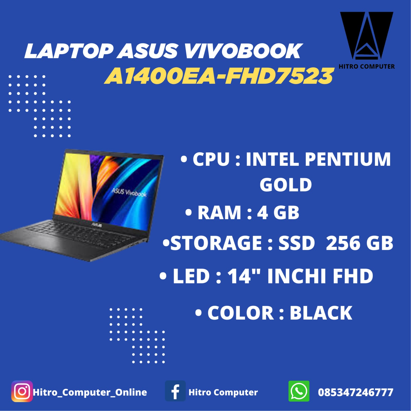 LAPTOP ASUS VIVOBOOK A1400EA-FHD7523