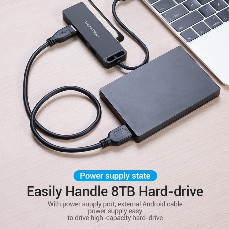 USB TYPE C TO USB 3.0 HUB WITH POWER SUPPLY PORT