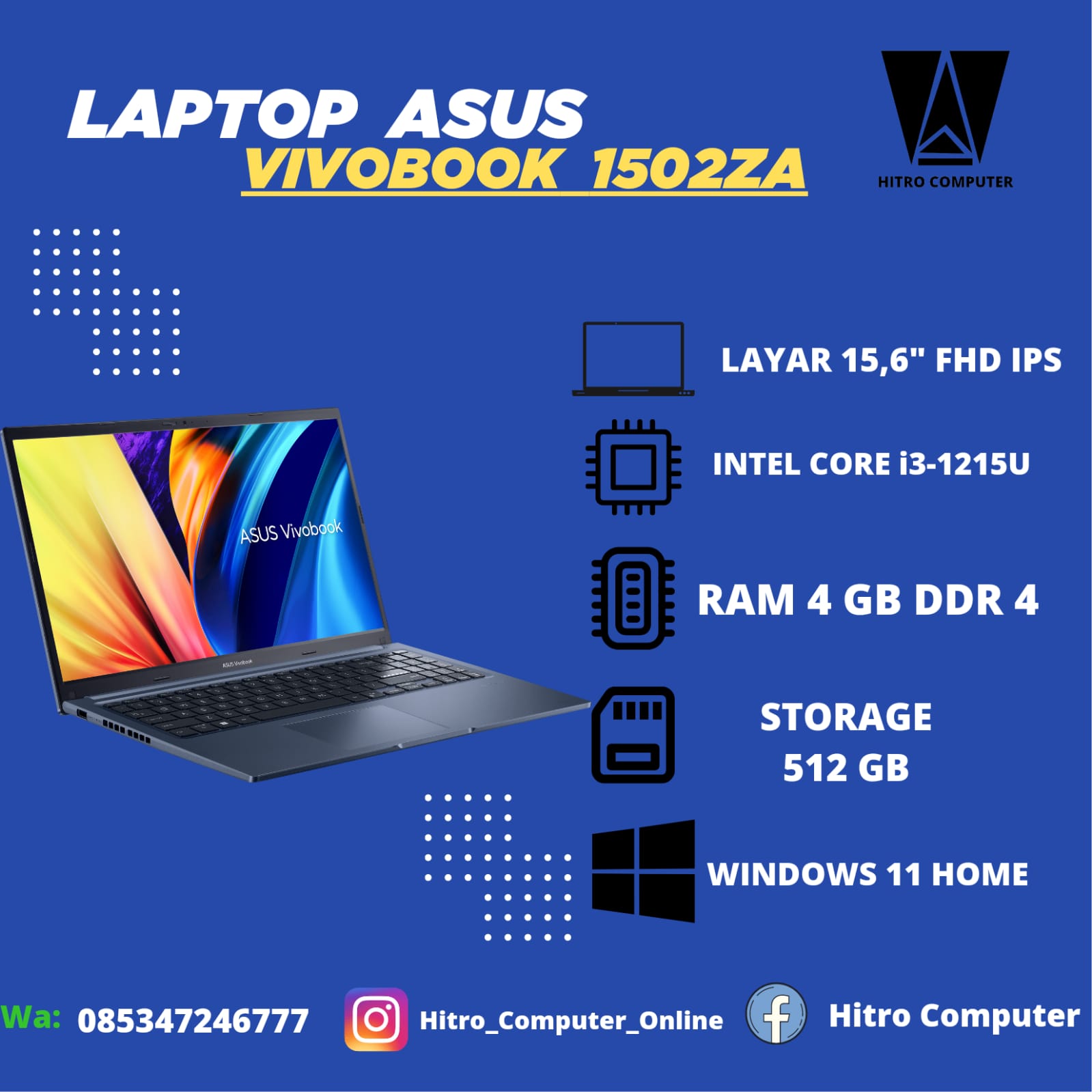 LAPTOP ASUS VIVOBOOK A1502ZA