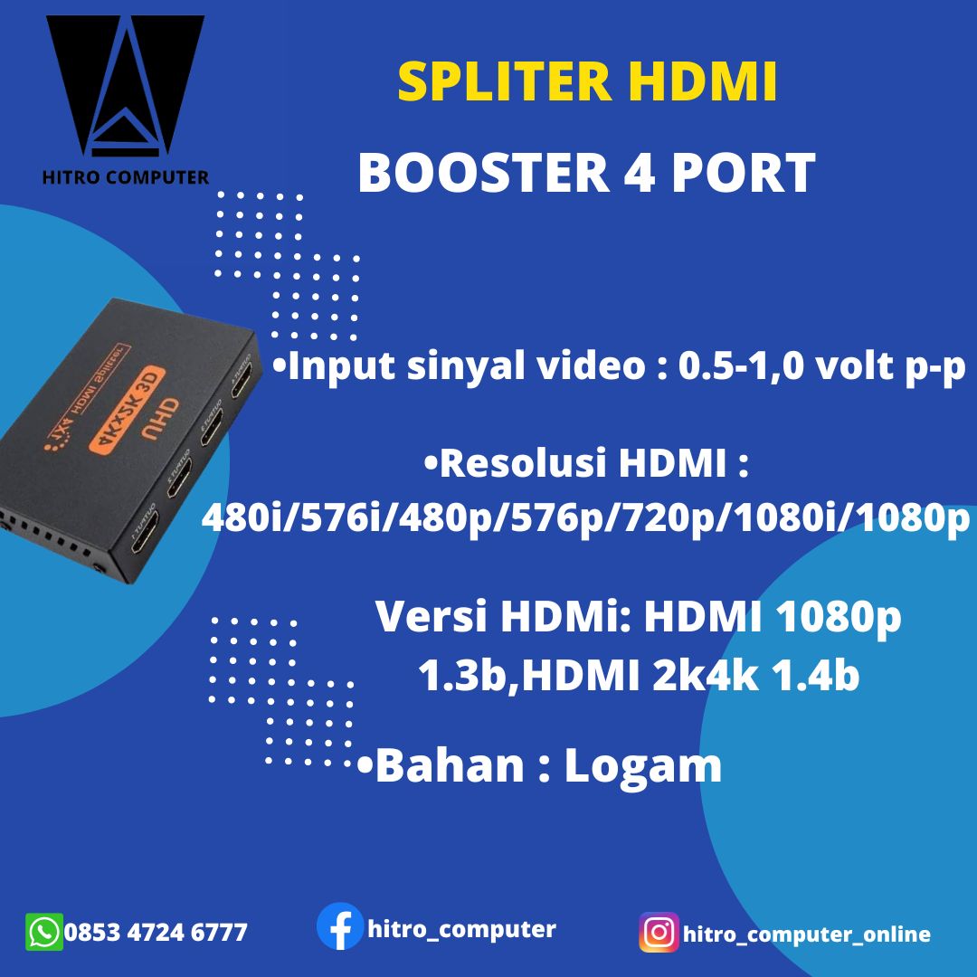 HDMI BOOSTER SPLITTER 4 PORT