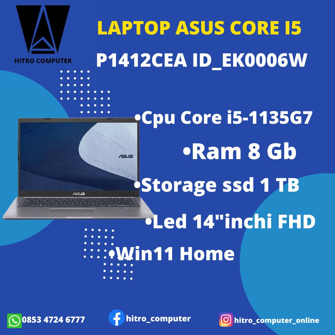 LAPTOP ASUS P1412CEA CORE I5