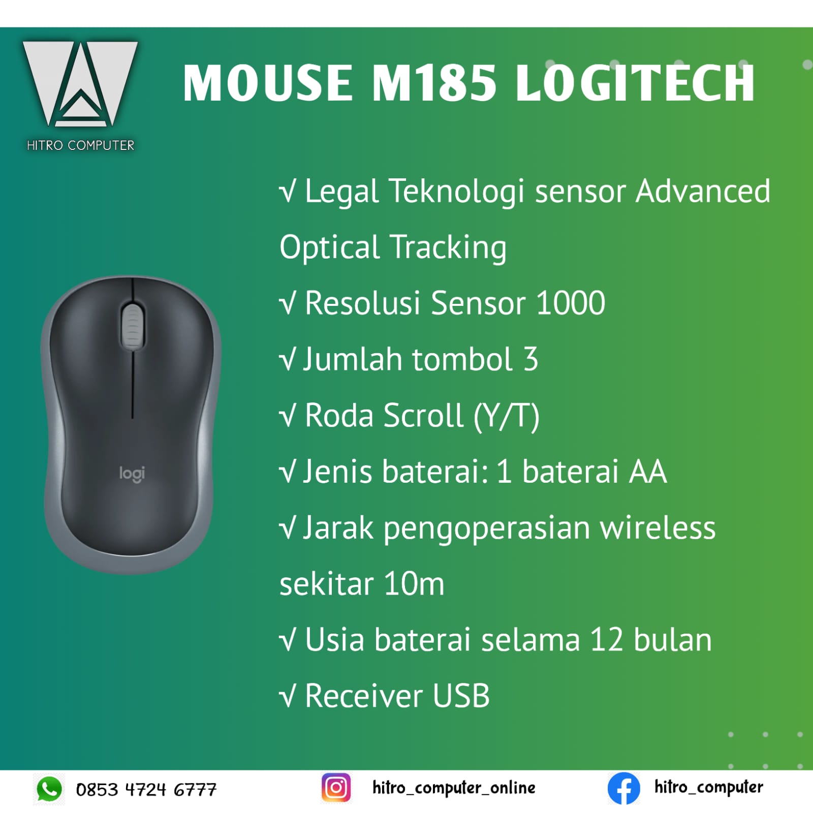 MOUSE LOGITECH M185 