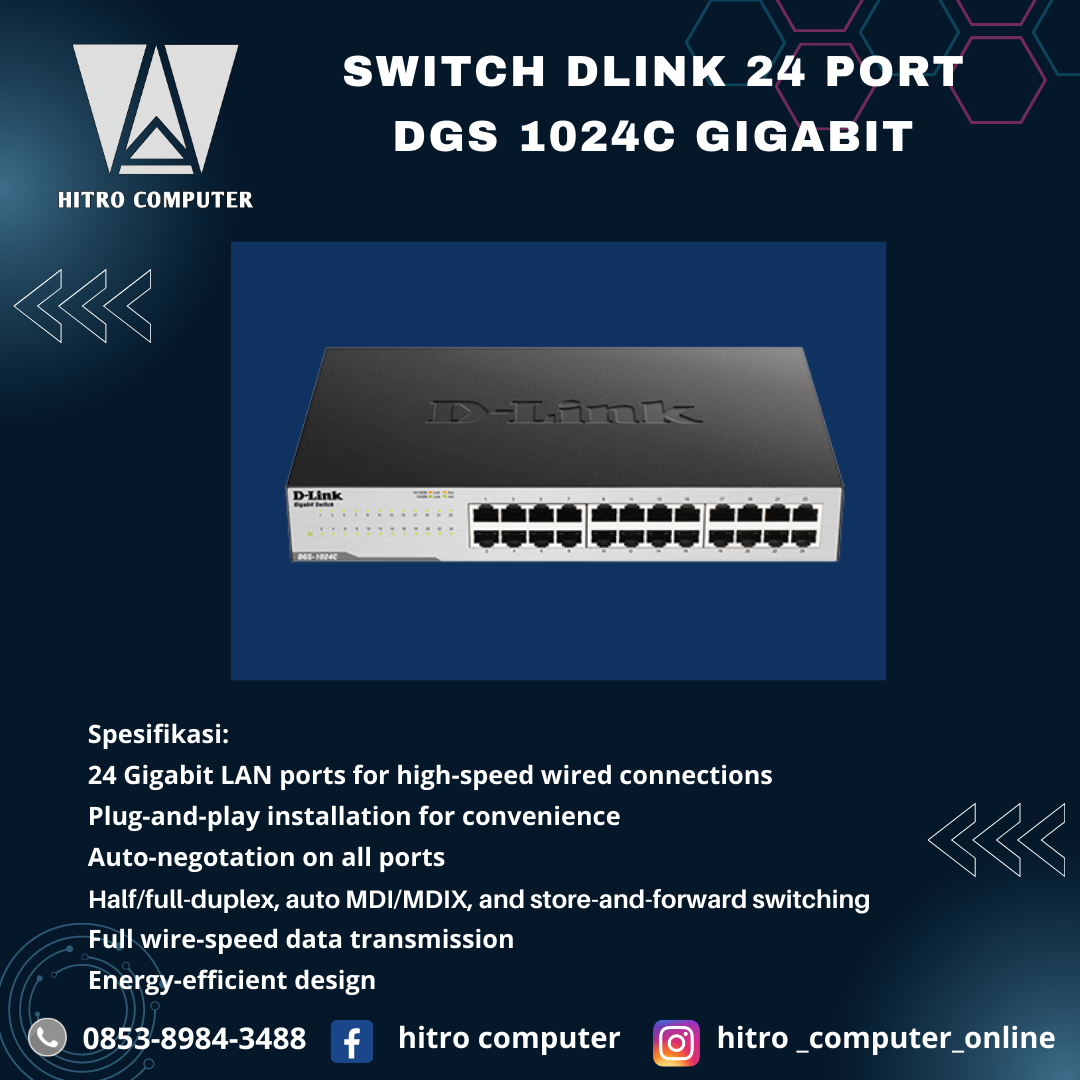 SWITCH DLINK 24 PORT DGS 1024C GIGABIT