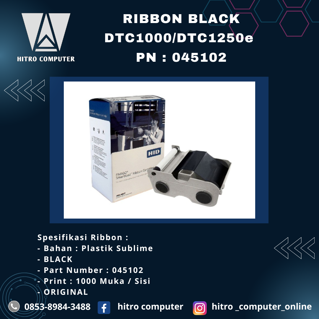 Ribbon Black DTC1000/DTC1250e PN : 045102