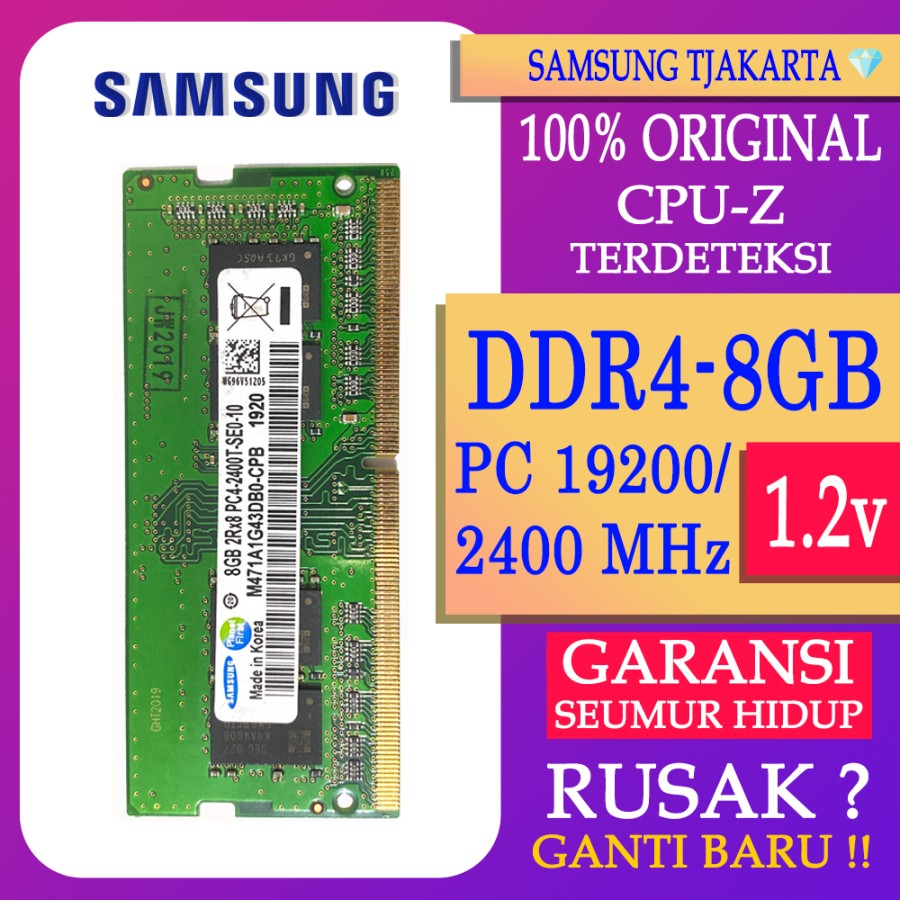 RAM NB DDR4 8GB PC 19200/2400 MHz SODIMM NB/LAPTOP 