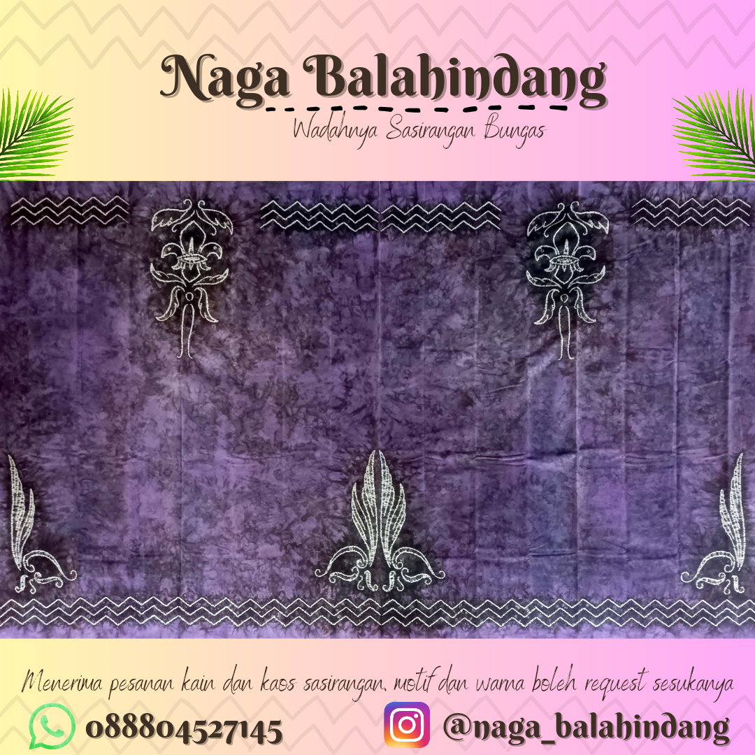 Kain Sasirangan Katun Satin 200 x 150 cm Tunas Kelapa dan WOSM