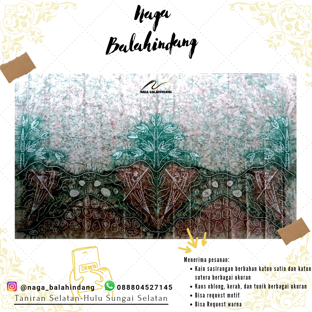 Kain Sasirangan Katun Satin 200 x 150 cm Motif Lanting