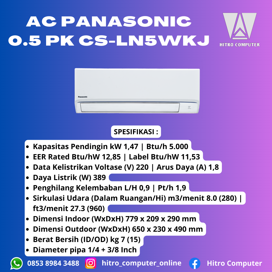 AC PANASONIC 0.5 PK CS-LN5WKJ
