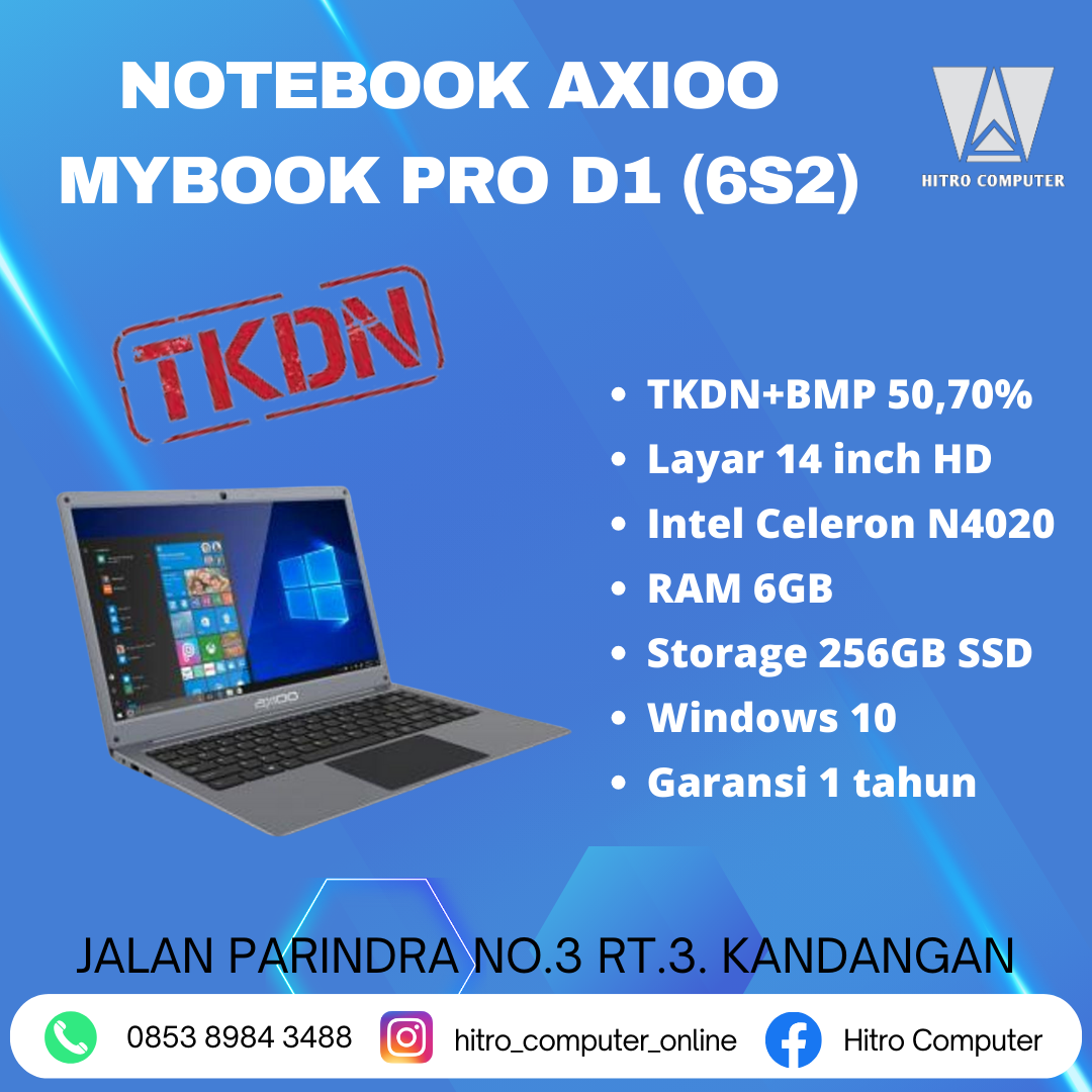 NOTEBOOK AXIOO MYBOOK PRO D1 (6S2)