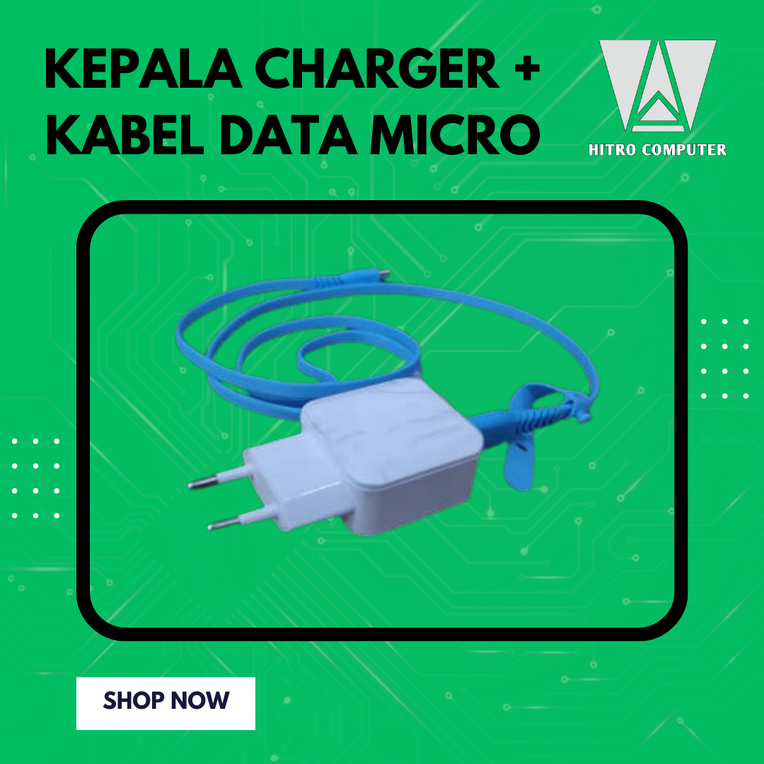 KEPALA CHARGER + KABEL DATA MICRO