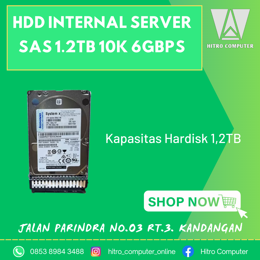 HDD INTERNAL SERVER  SAS 1.2TB 10K 6GBPS 