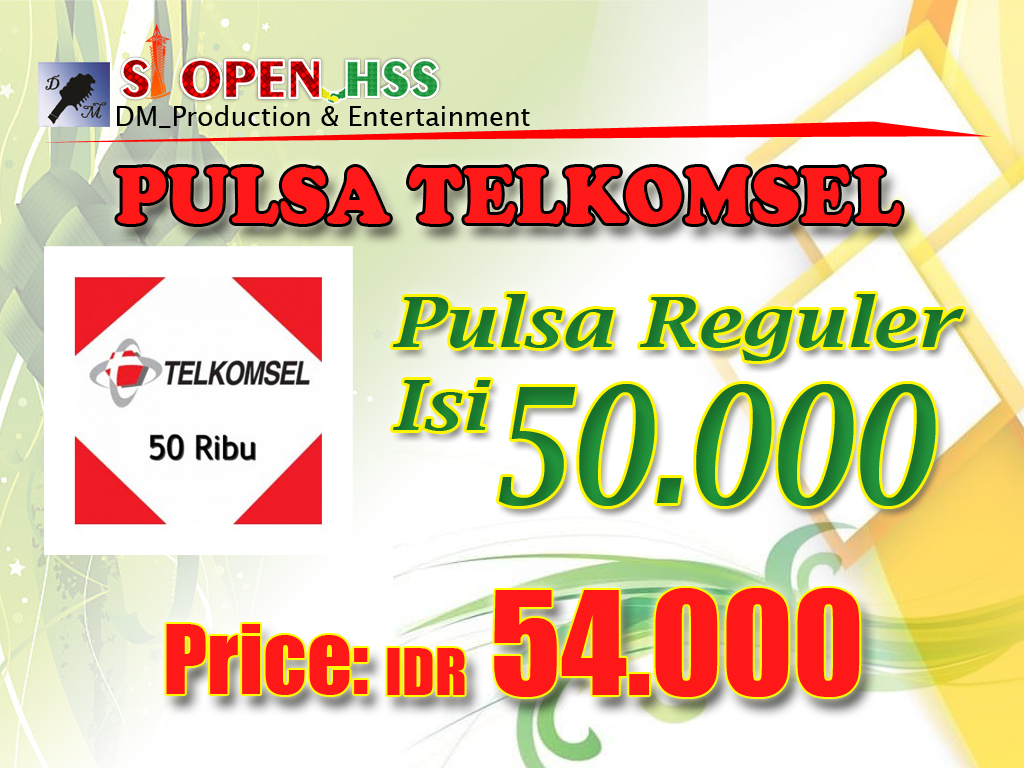 PULSA REGULER TELKOMSEL ISI 50 RIBU