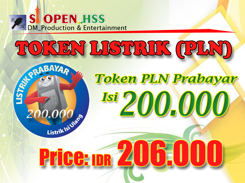 TOKEN LISTRIK ISI 200 RIBU