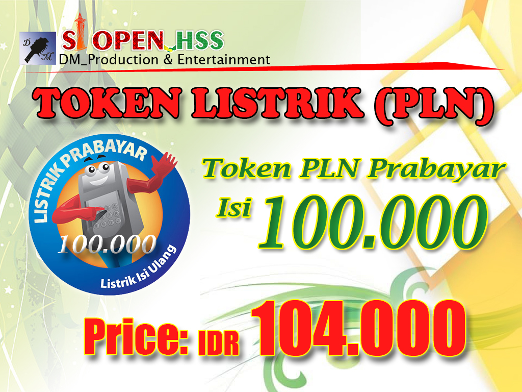 TOKEN LISTRIK ISI 100 RIBU