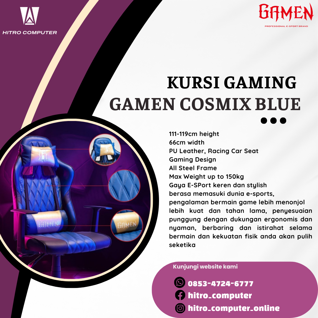 KURSI GAMING GAMEN COSMIX BLUE