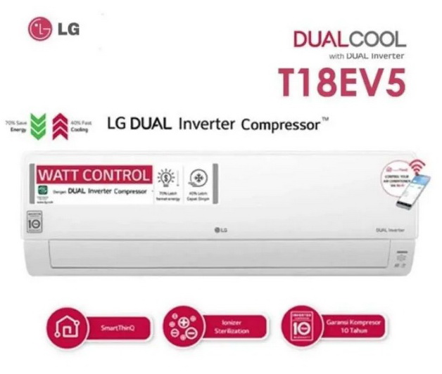 LG AC DUALCOOL NEW ECO INVERTER 2 PK - T18EV5