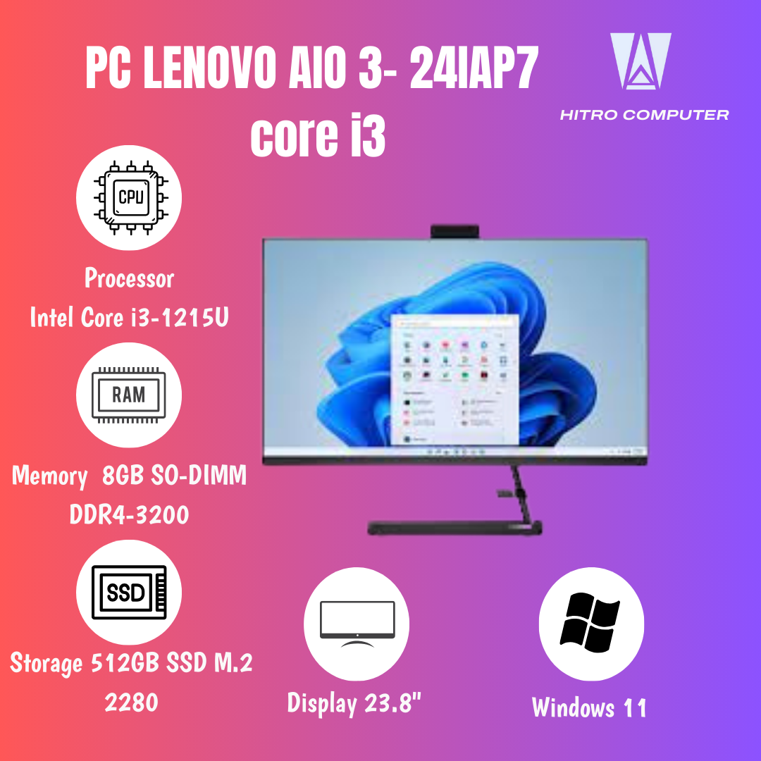 PC LENOVO AIO 3- 24IAP7 core i3
