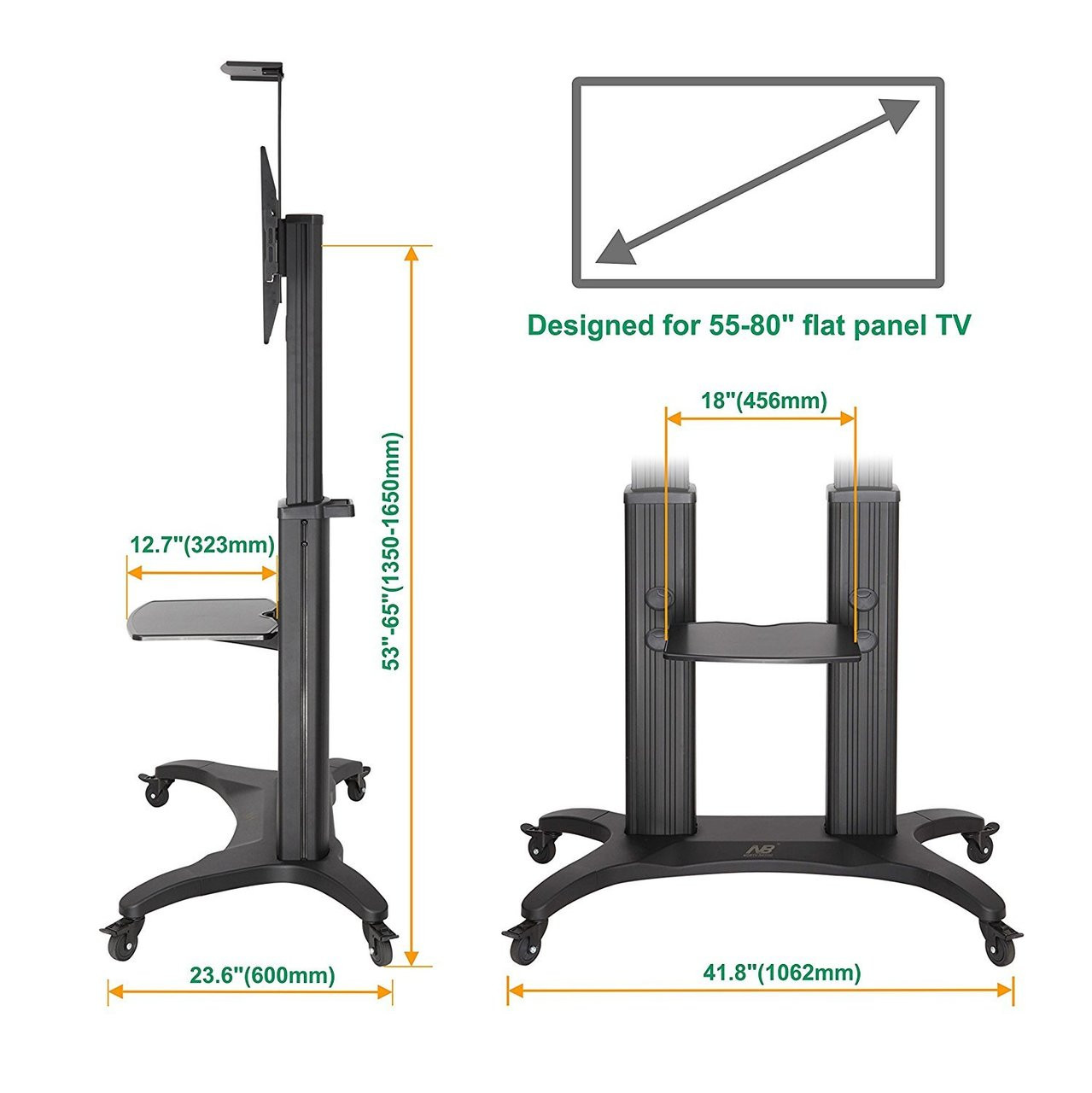 BRACKET STANDING TV 55"- 85" NORTH BAYOU AVF1800-70-1P